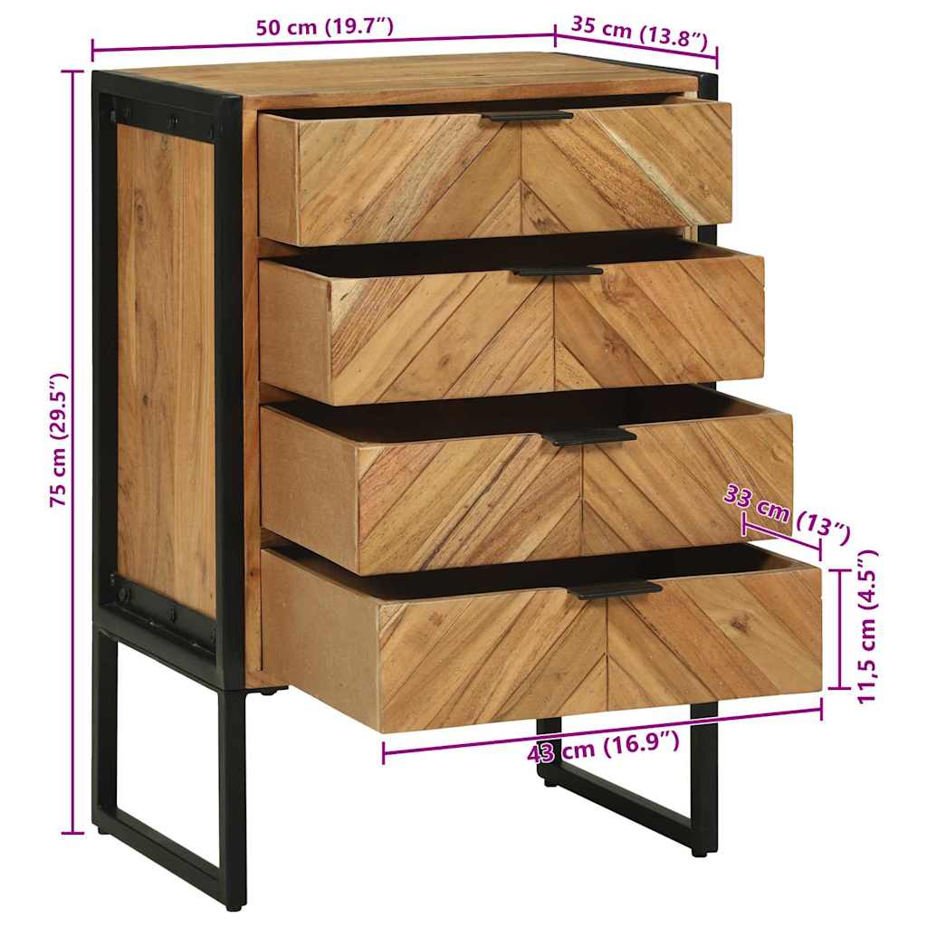 Kreveta 50 x 35 x 75 cm Čvrsto drvo akacije
