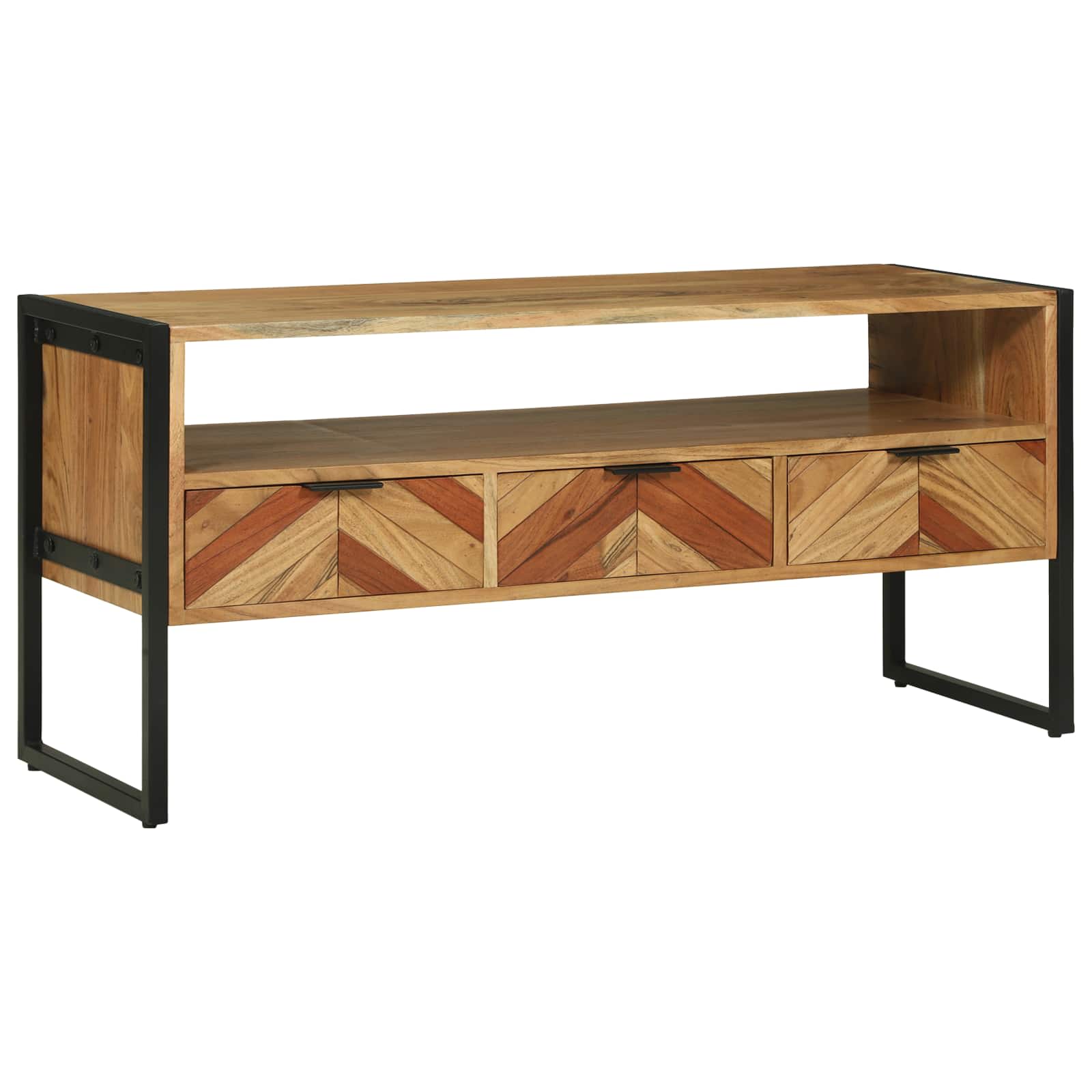 TV ormar s ladicama Smeđa 100 x 35 x 50 cm Čvrsto drvo akacije