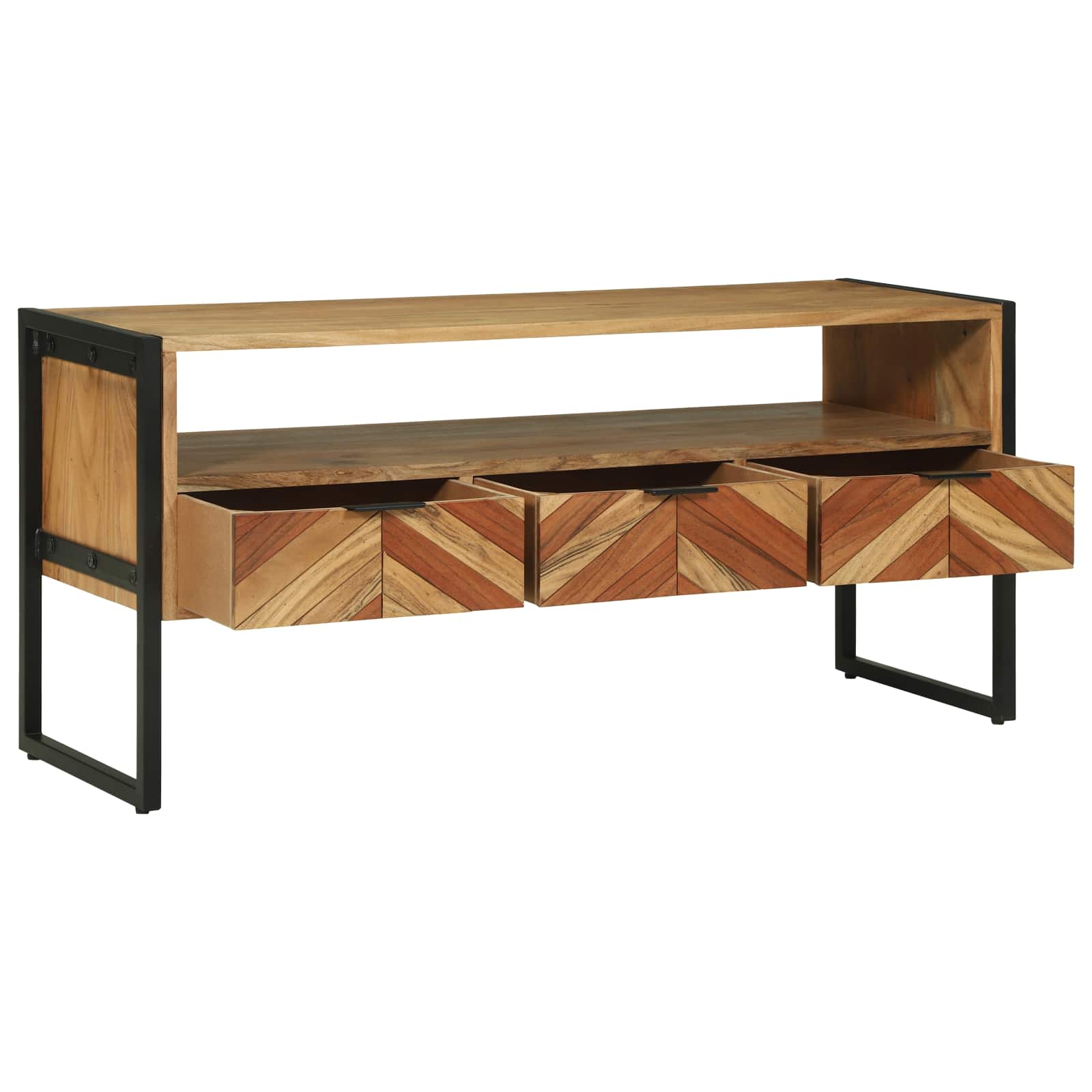 TV ormar s ladicama Smeđa 100 x 35 x 50 cm Čvrsto drvo akacije