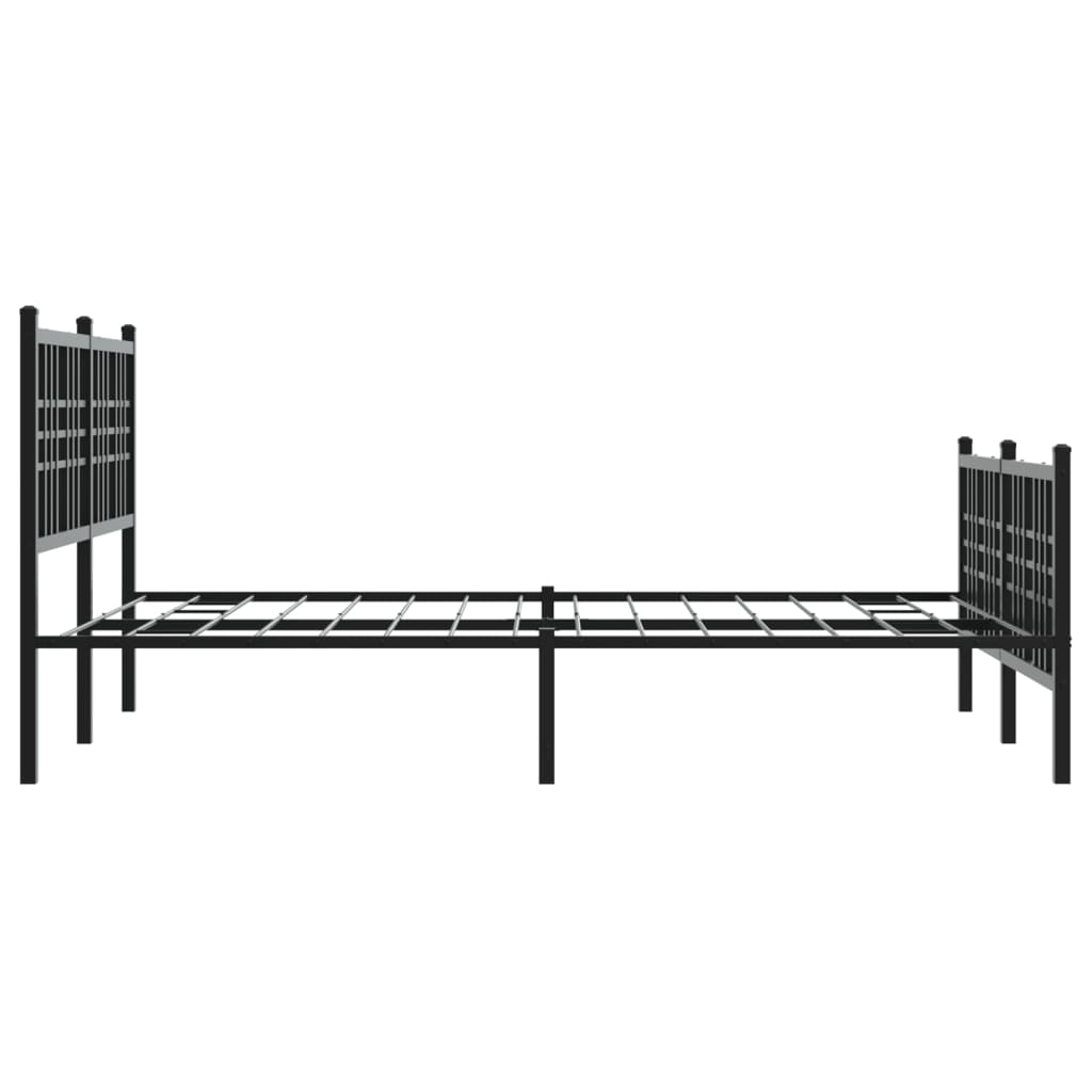 Metalni okvir kreveta uzglavlje i podnožje crni 140x190 cm