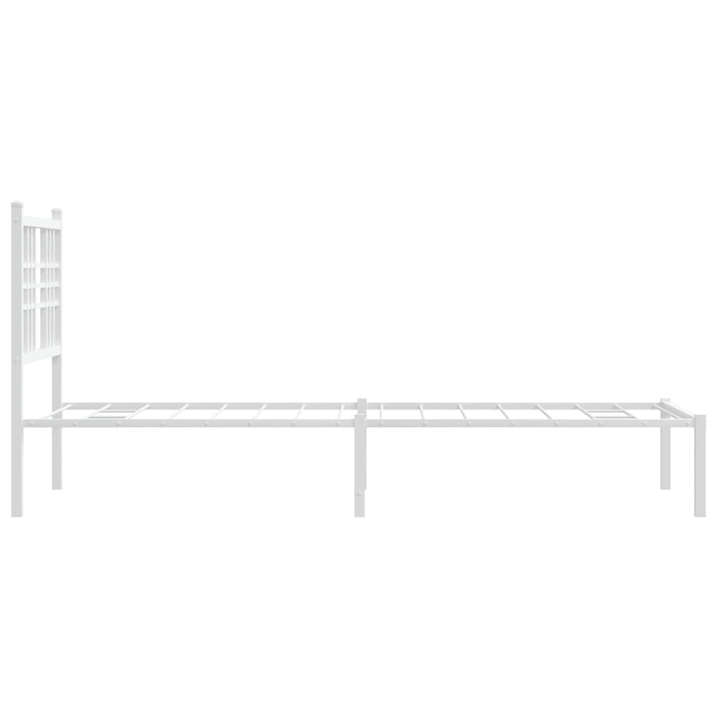 Metalni okvir krevet bez madraca s uzglavljem bijeli 75x190 cm
