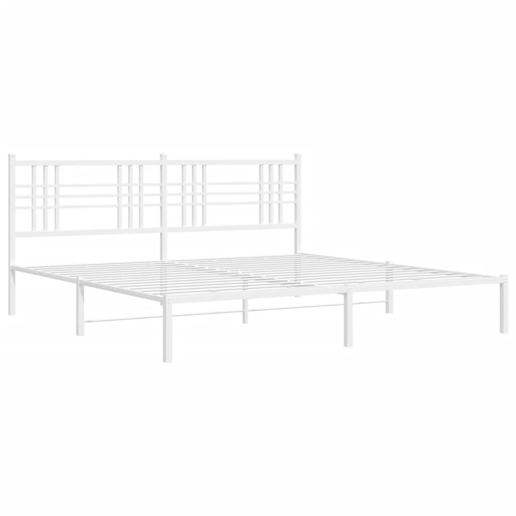 Metalni okvir za krevet s uzglavljem bijeli 183x213 cm