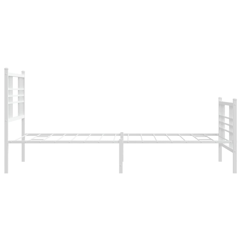 Metalni okvir kreveta uzglavlje i podnožje bijeli 107x203 cm