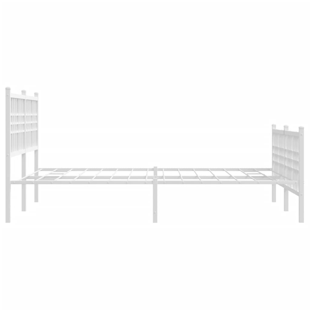 Metalni okvir kreveta uzglavlje i podnožje bijeli 120x190 cm