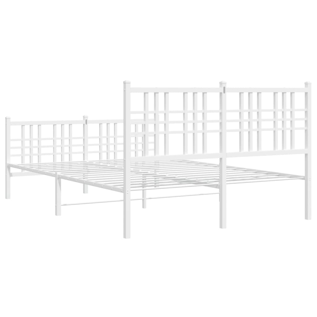Metalni okvir kreveta uzglavlje i podnožje bijeli 137x190 cm