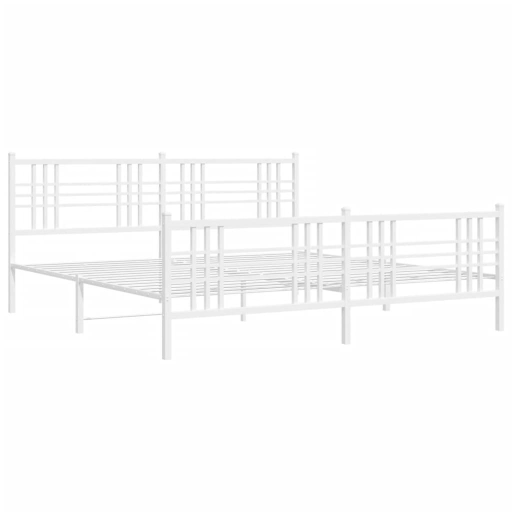 Metalni okvir kreveta uzglavlje i podnožje bijeli 180x200 cm