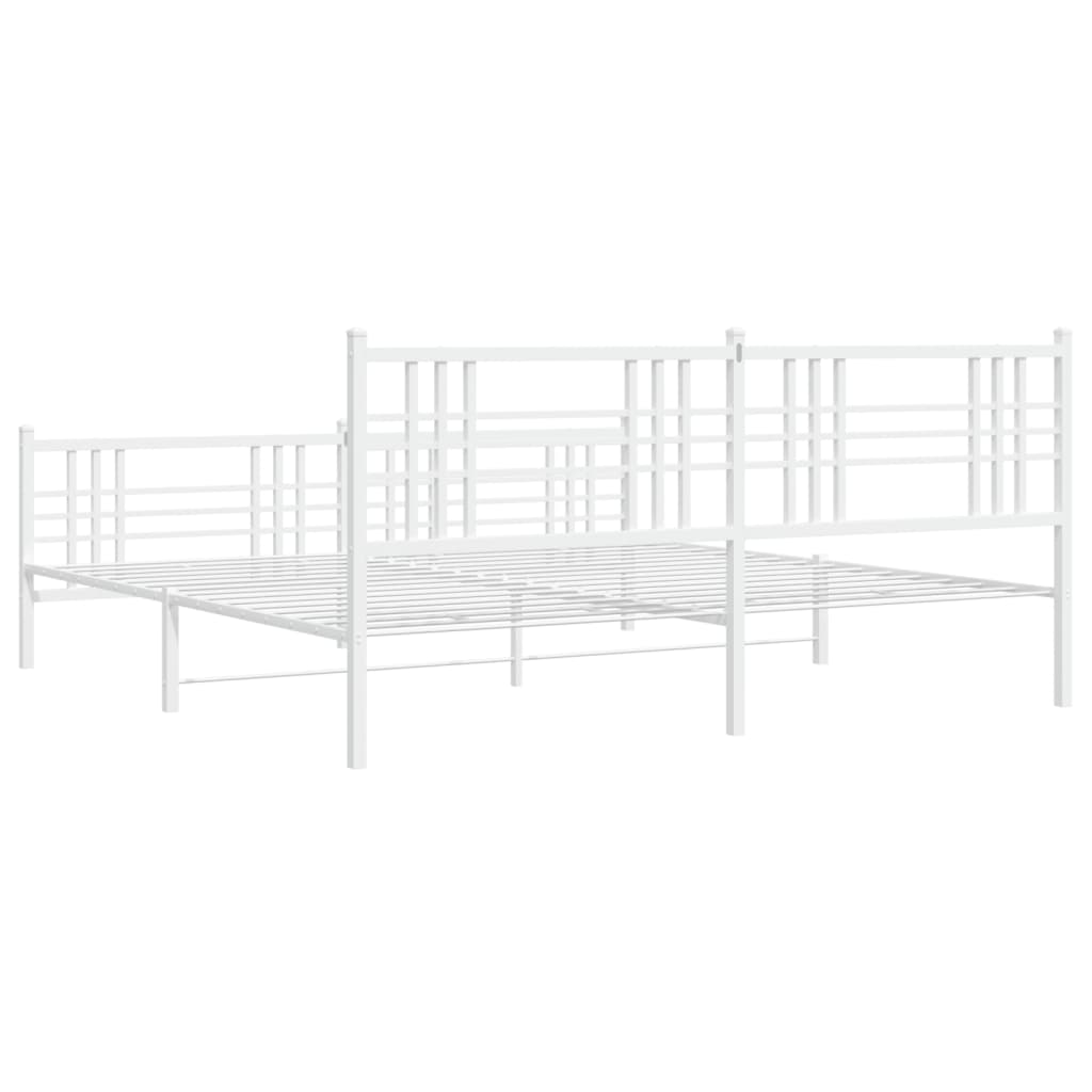 Metalni okvir kreveta uzglavlje i podnožje bijeli 183x213 cm