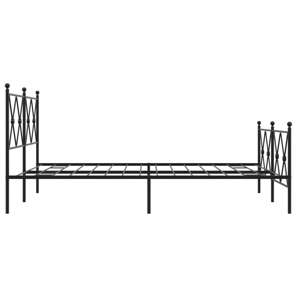 Metalni okvir kreveta uzglavlje i podnožje crni 140x190 cm