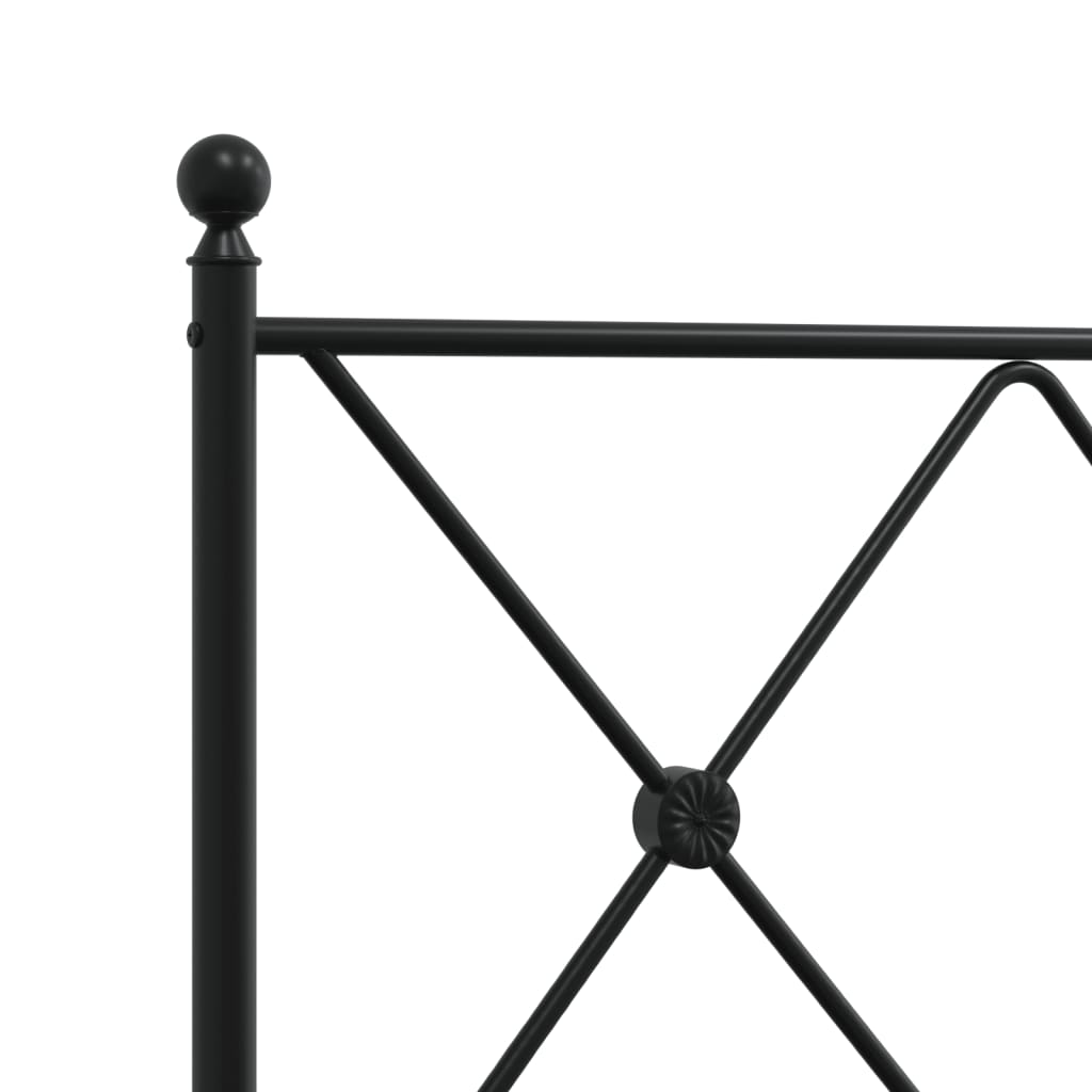 Metalni okvir kreveta uzglavlje i podnožje crni 140x190 cm