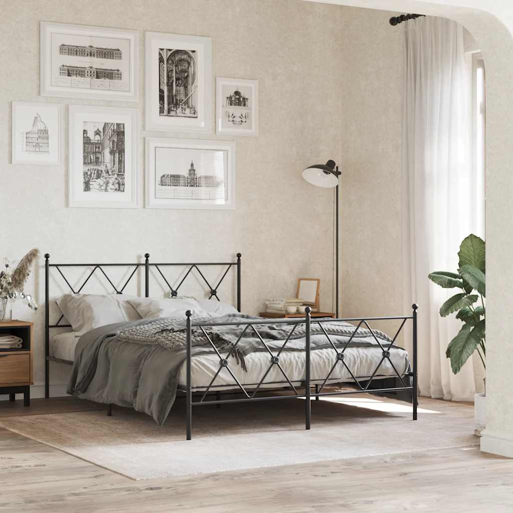 Metalno zamjensko uzglavlje crno 137 cm