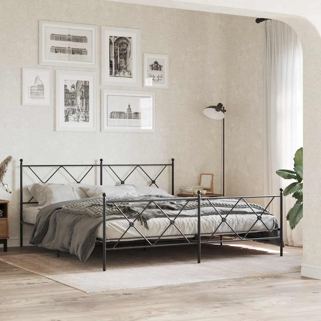 Metalno zamjensko uzglavlje crno 180 cm
