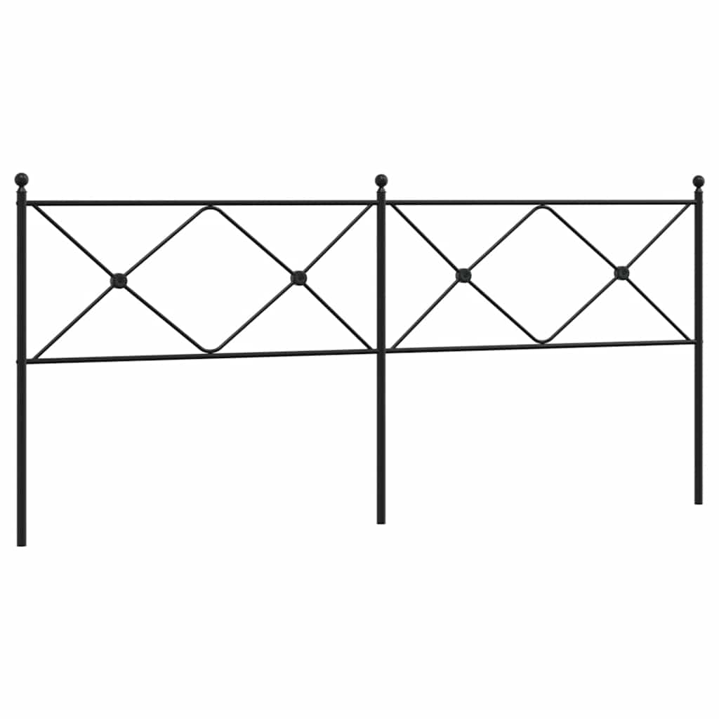 Metalno zamjensko uzglavlje crno 200 cm