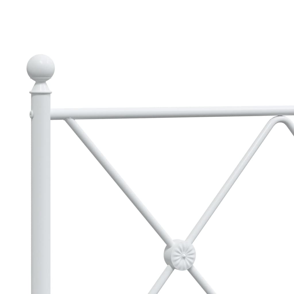 Metalni okvir krevet bez madraca s uzglavljem bijeli 75x190 cm
