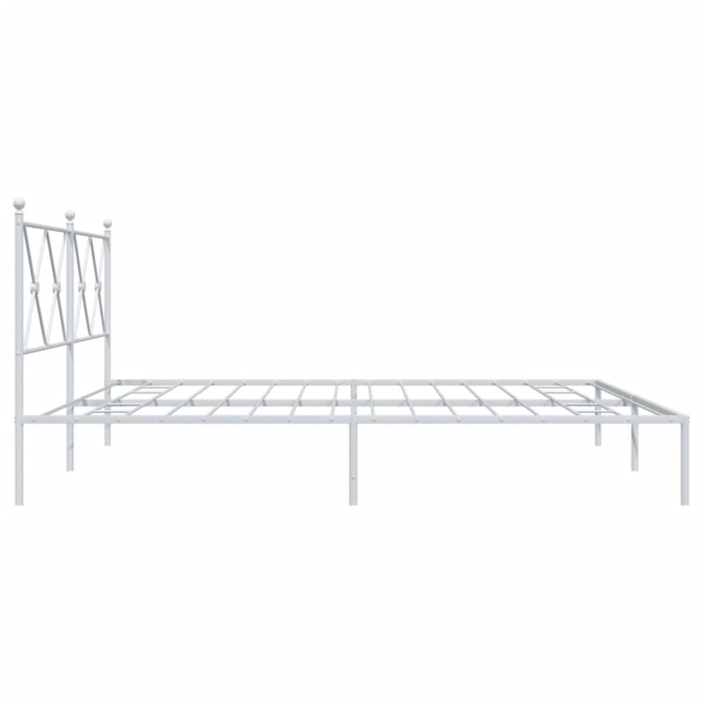 Metalni okvir za krevet s uzglavljem bijeli 183x213 cm