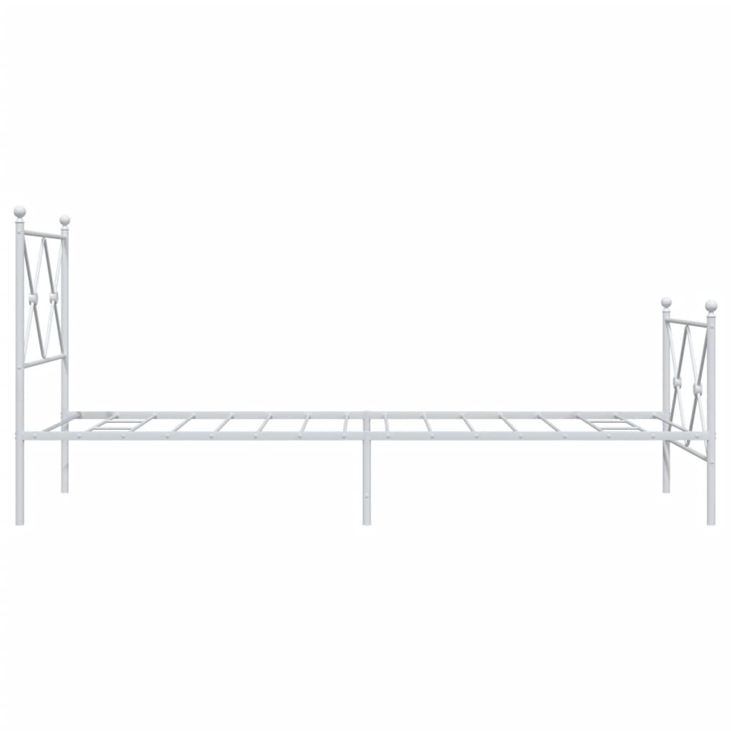 Metalni okvir kreveta uzglavlje i podnožje bijeli 75x190 cm