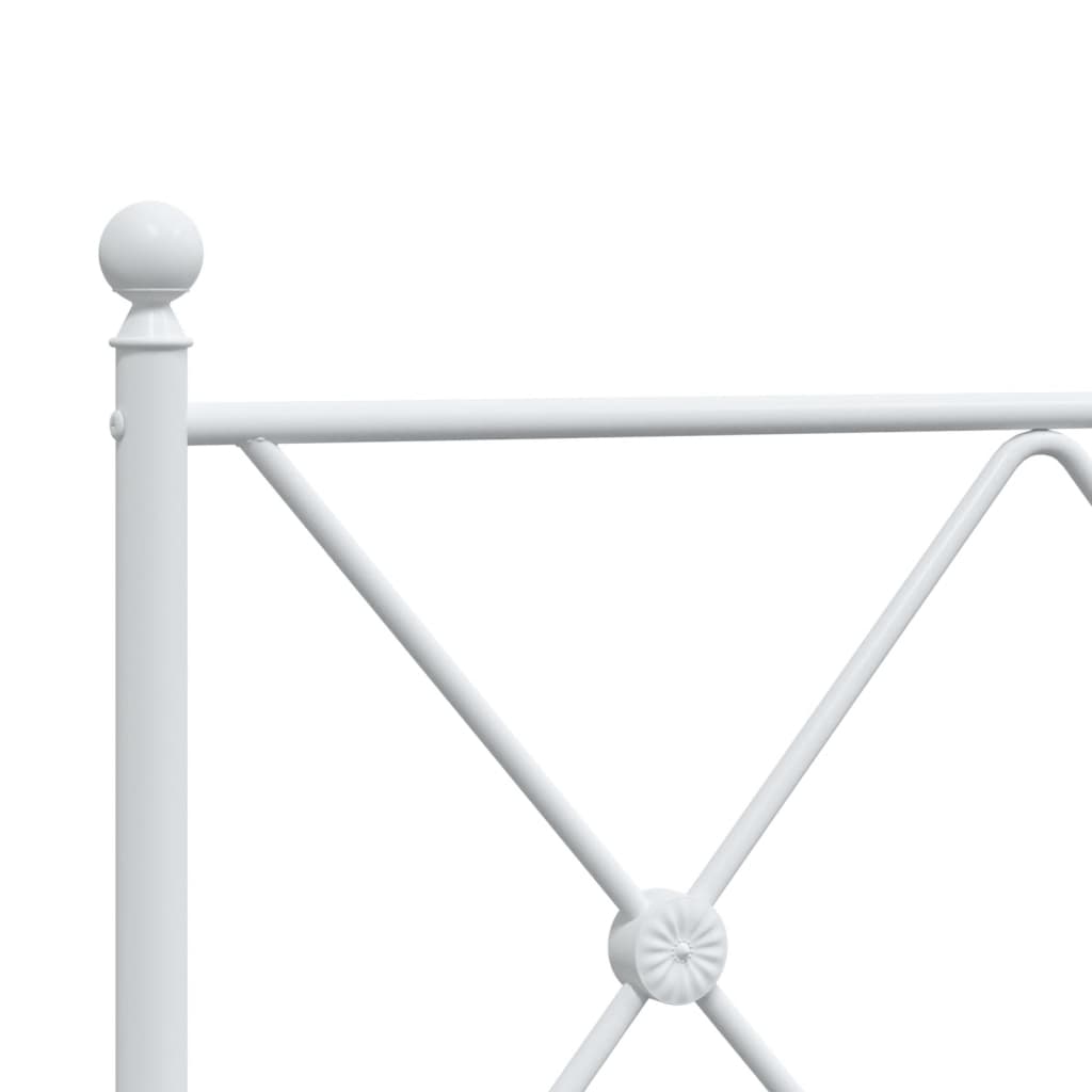 Metalni okvir kreveta uzglavlje i podnožje bijeli 75x190 cm