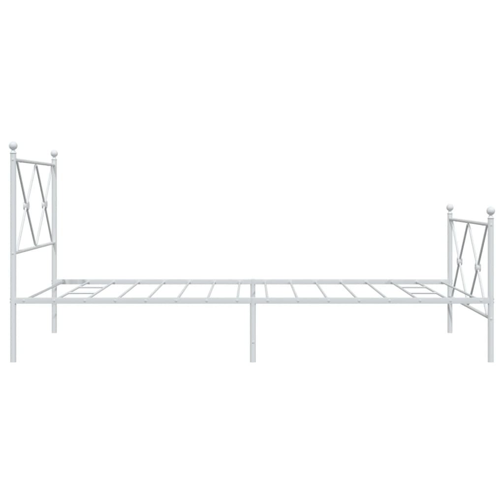 Metalni okvir kreveta uzglavlje i podnožje bijeli 107x203 cm