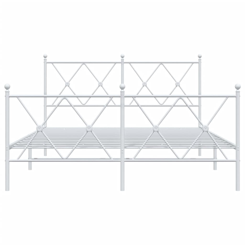 Metalni okvir kreveta uzglavlje i podnožje bijeli 137x190 cm