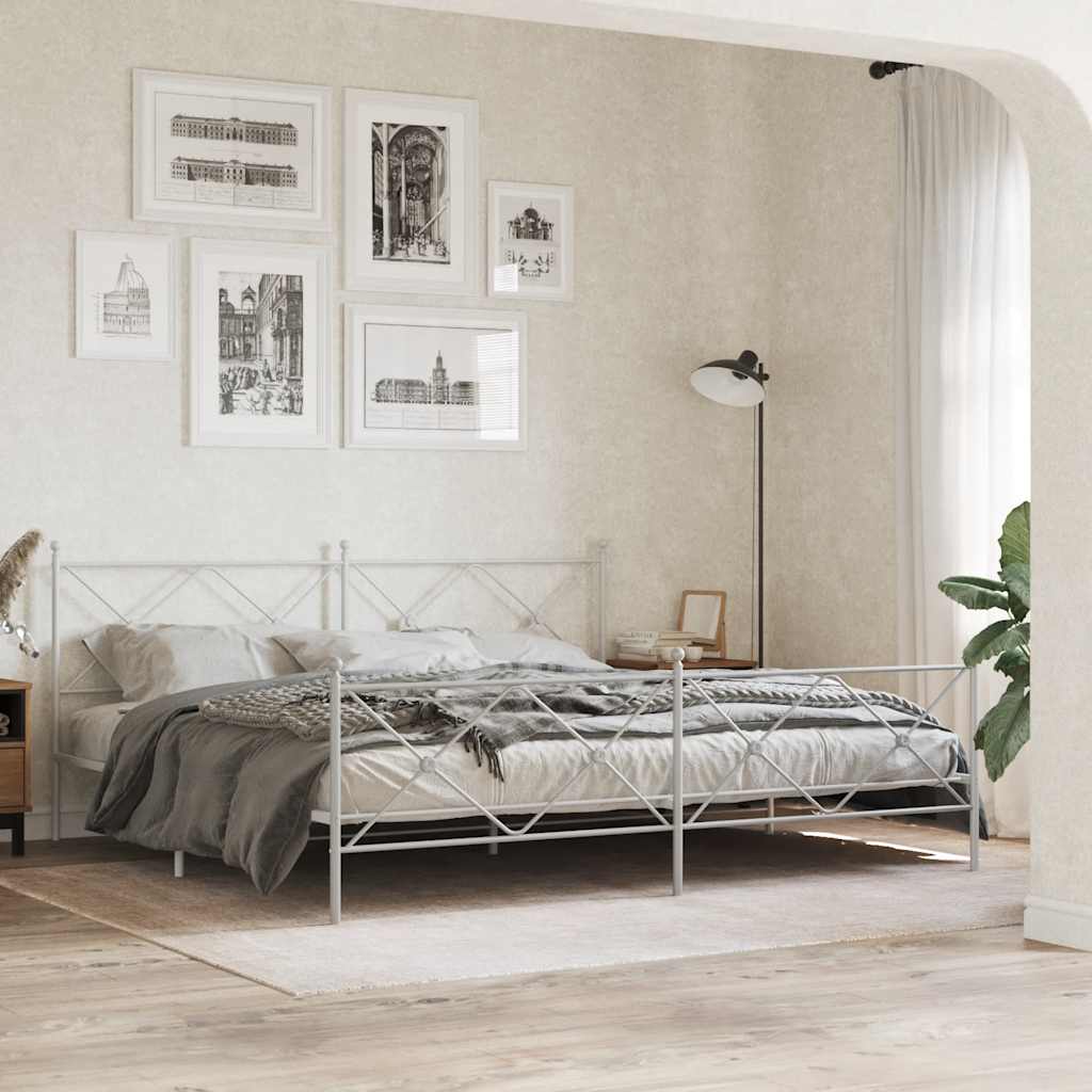 Metalno zamjensko uzglavlje bijelo 193 cm