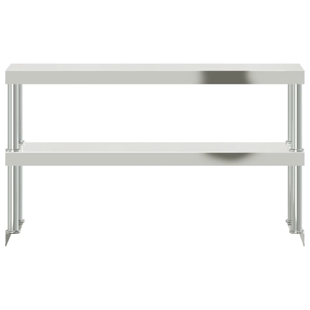 Polica za radni stol s 2 razine 110x30x65 cm nehrđajući čelik