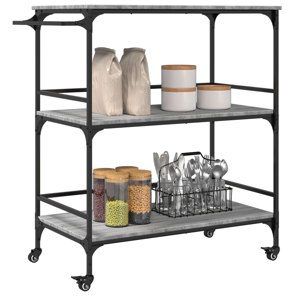 Kuhinjska kolica boja hrasta 100,5x50x105 cm konstruirano drvo
