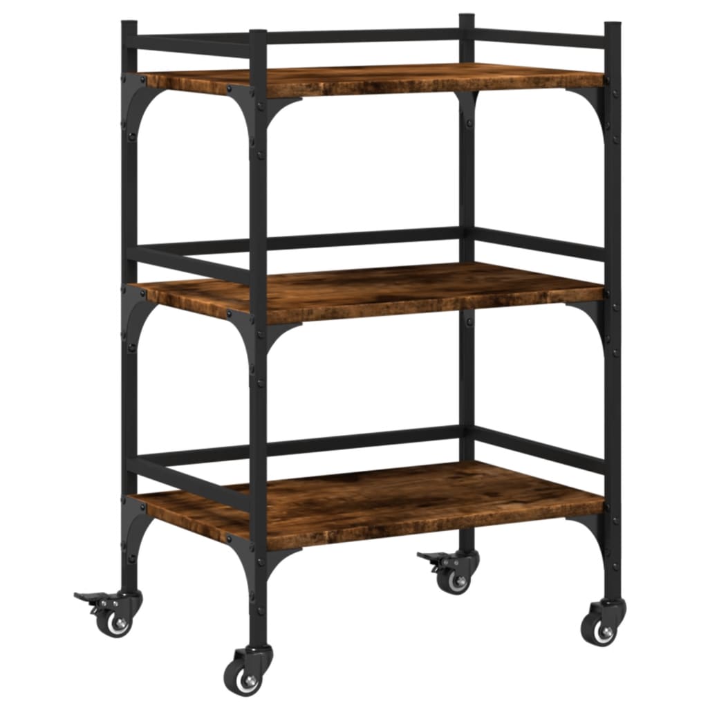 Kuhinjska kolica boja hrasta 50x35x75,5 cm konstruirano drvo