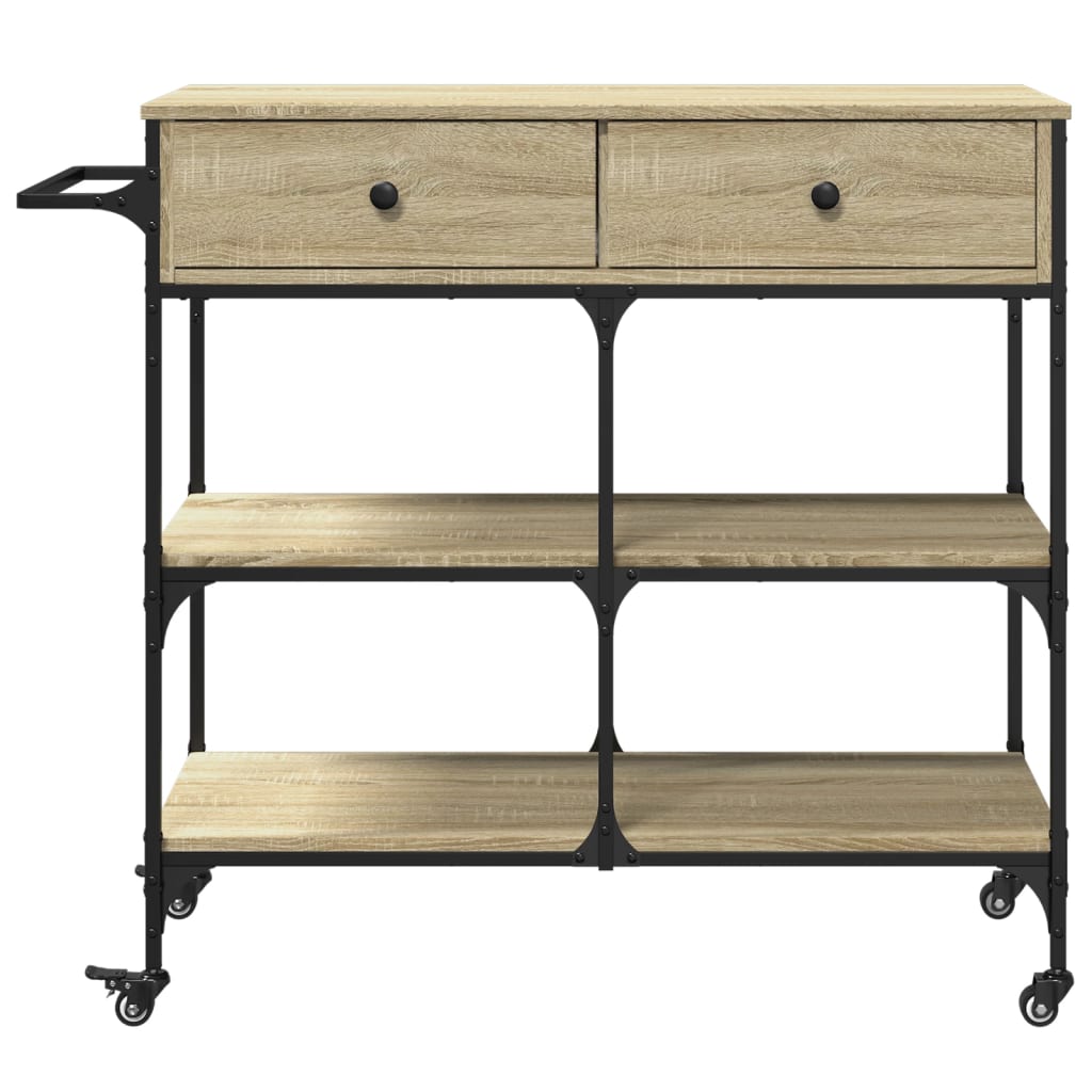 Kuhinjska kolica boja hrasta 105 x 42 x 95 cm konstruirano drvo