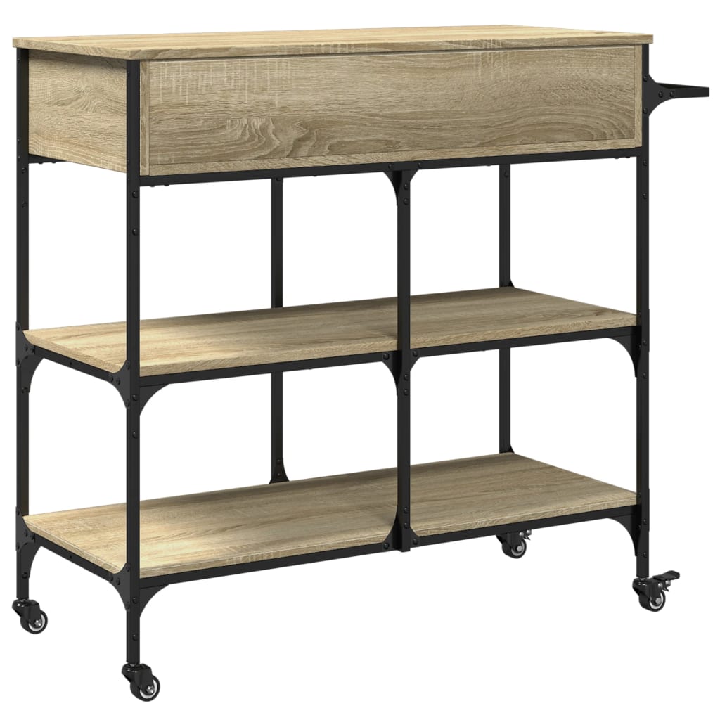 Kuhinjska kolica boja hrasta 105 x 42 x 95 cm konstruirano drvo