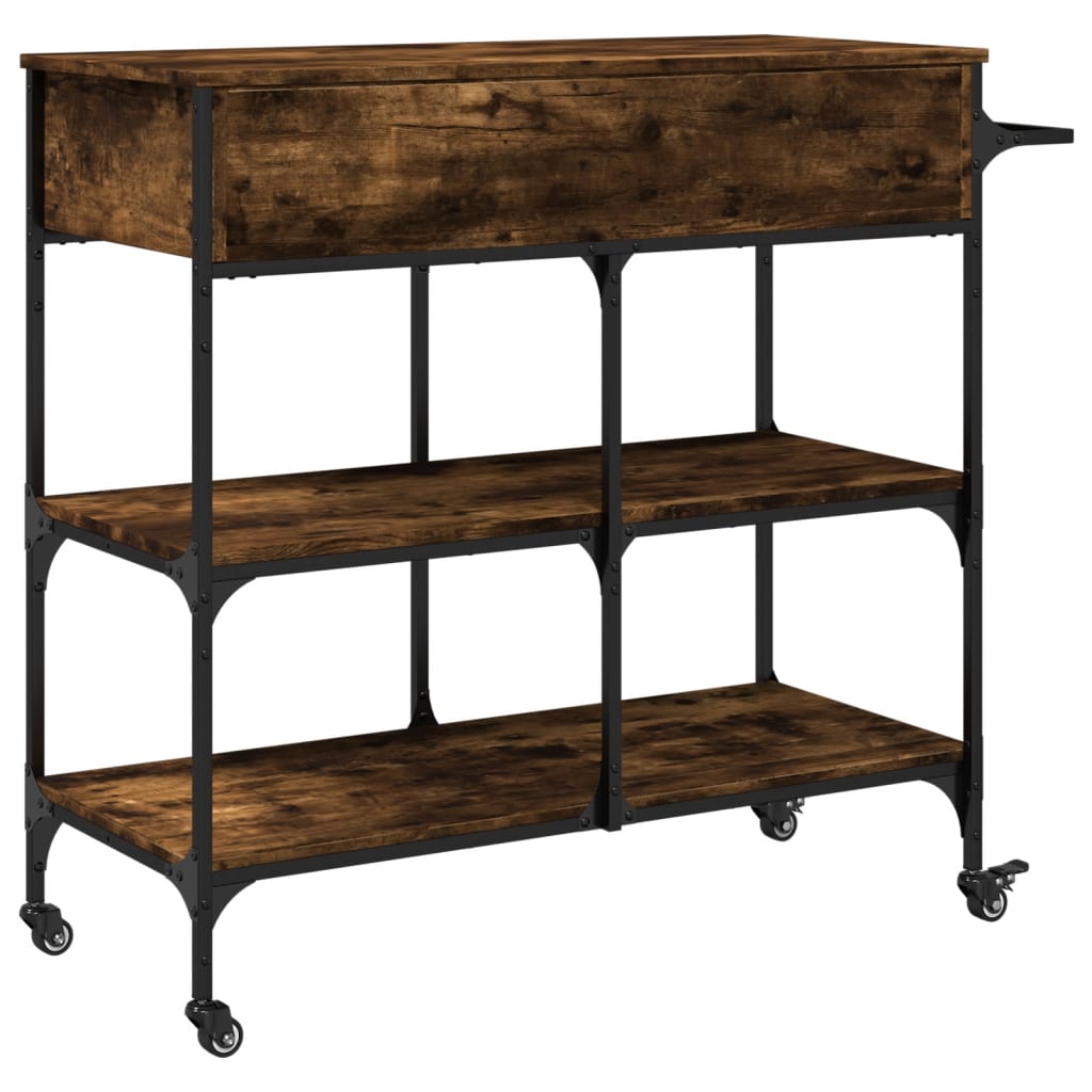 Kuhinjska kolica boja hrasta 105 x 42 x 95 cm konstruirano drvo