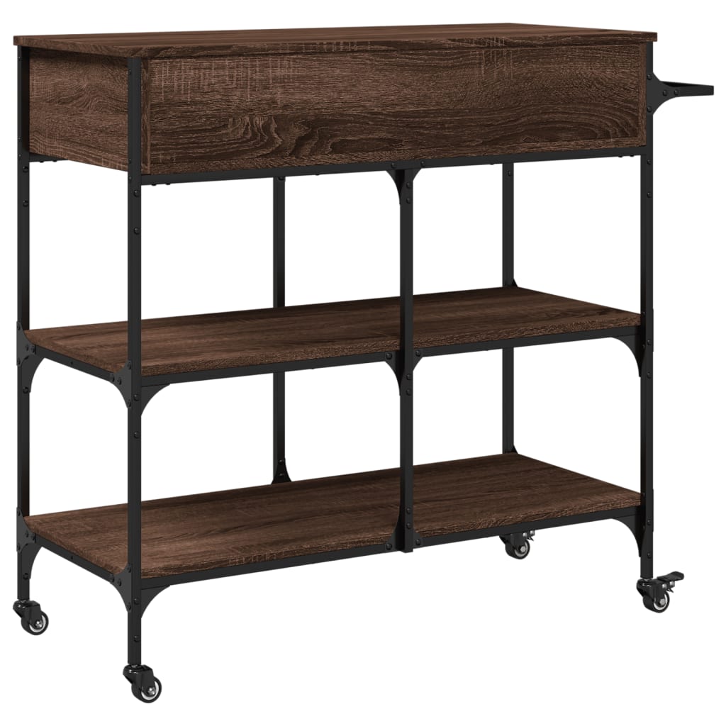 Kuhinjska kolica boja hrasta 105 x 42 x 95 cm konstruirano drvo