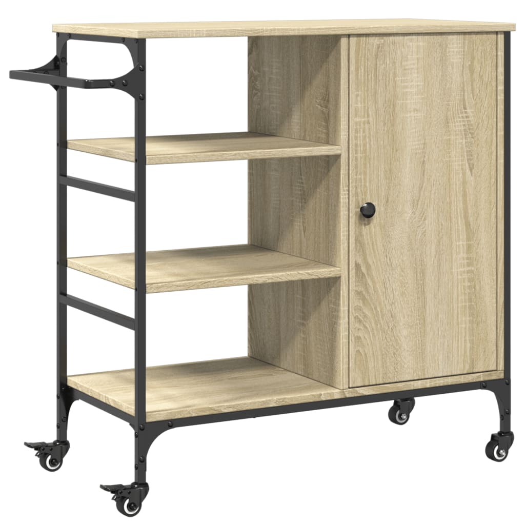 Kuhinjska kolica boja hrasta 87,5x38,5x84,5cm konstruirano drvo