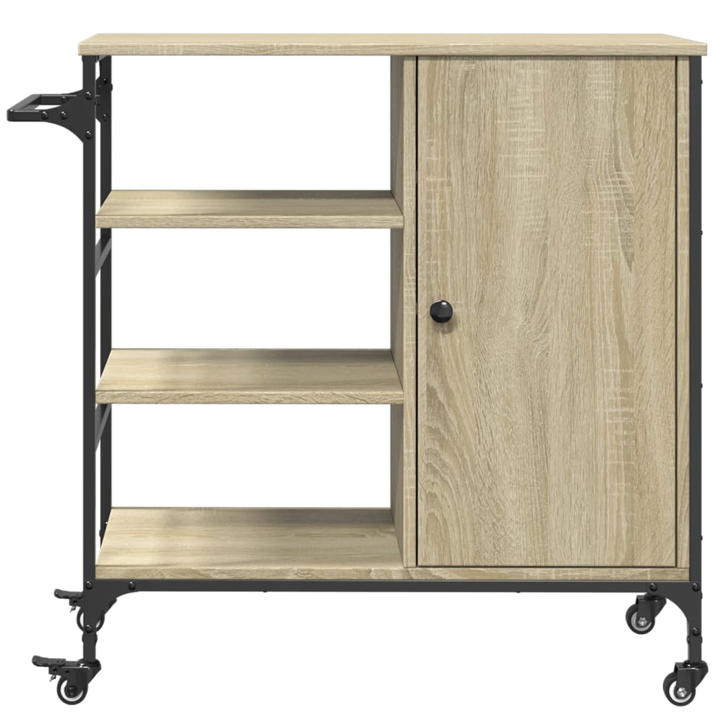 Kuhinjska kolica boja hrasta 87,5x38,5x84,5cm konstruirano drvo