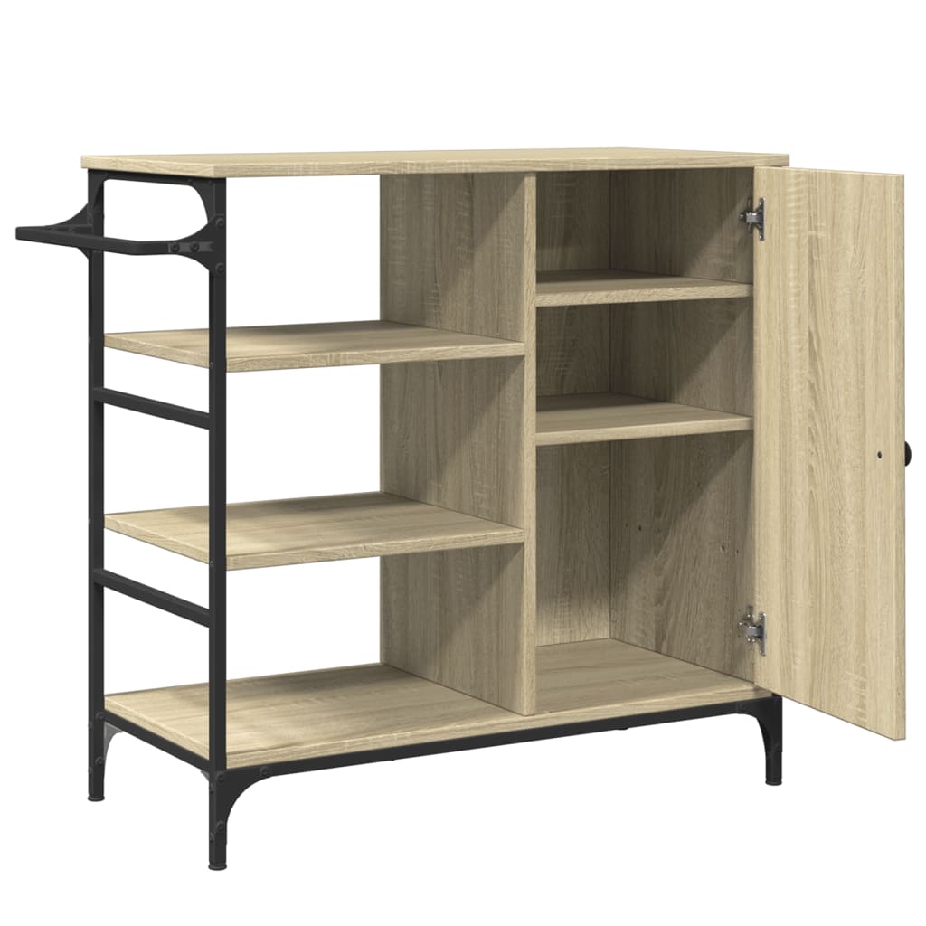 Kuhinjska kolica boja hrasta 87,5x38,5x84,5cm konstruirano drvo