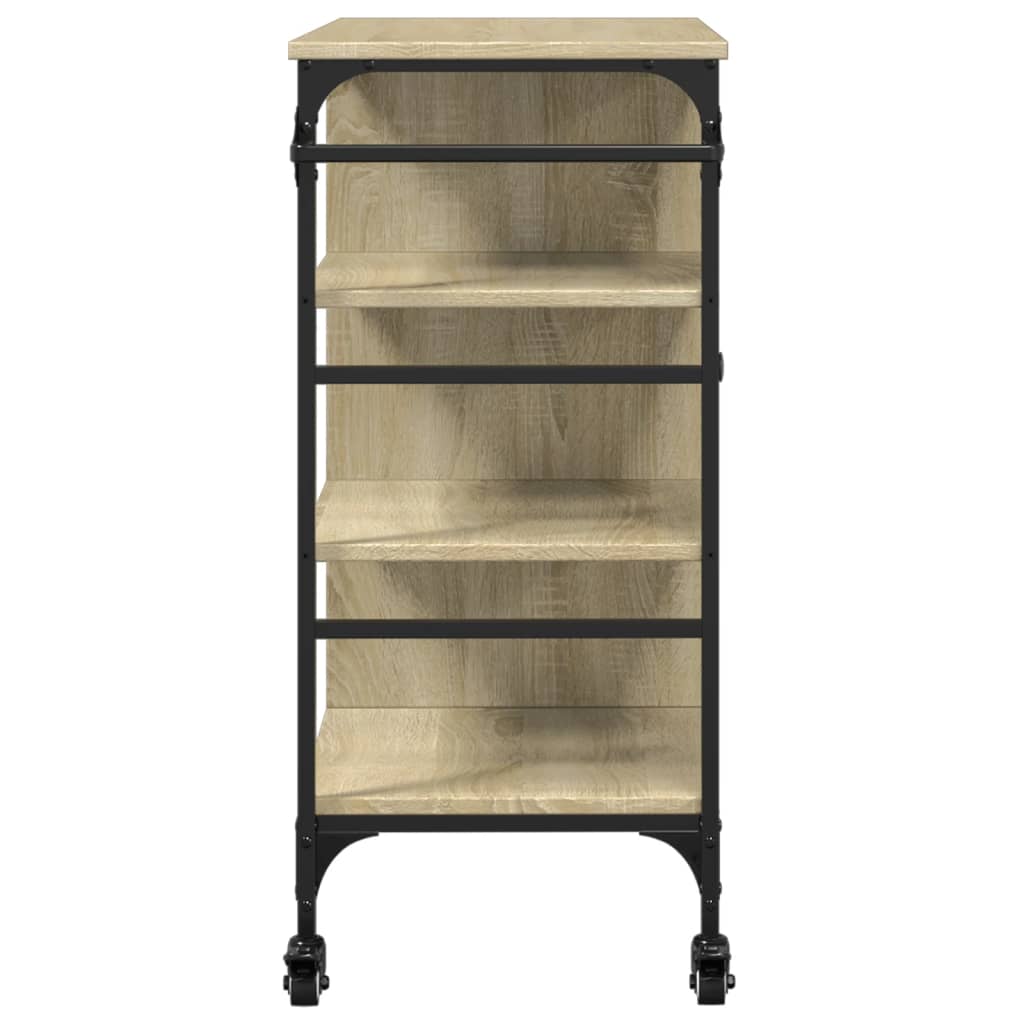Kuhinjska kolica boja hrasta 87,5x38,5x84,5cm konstruirano drvo