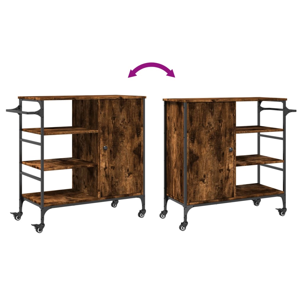 Kuhinjska kolica boja hrasta 87,5x38,5x84,5cm konstruirano drvo