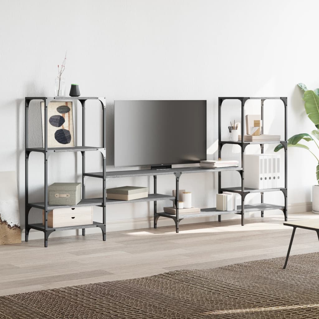 TV ormarić siva boja hrasta 206,5x28,5x95 cm konstruirano drvo