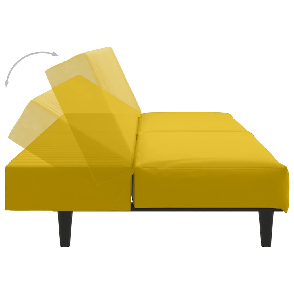 Dvosjed na razvlačenje žuti baršunasti Žuta