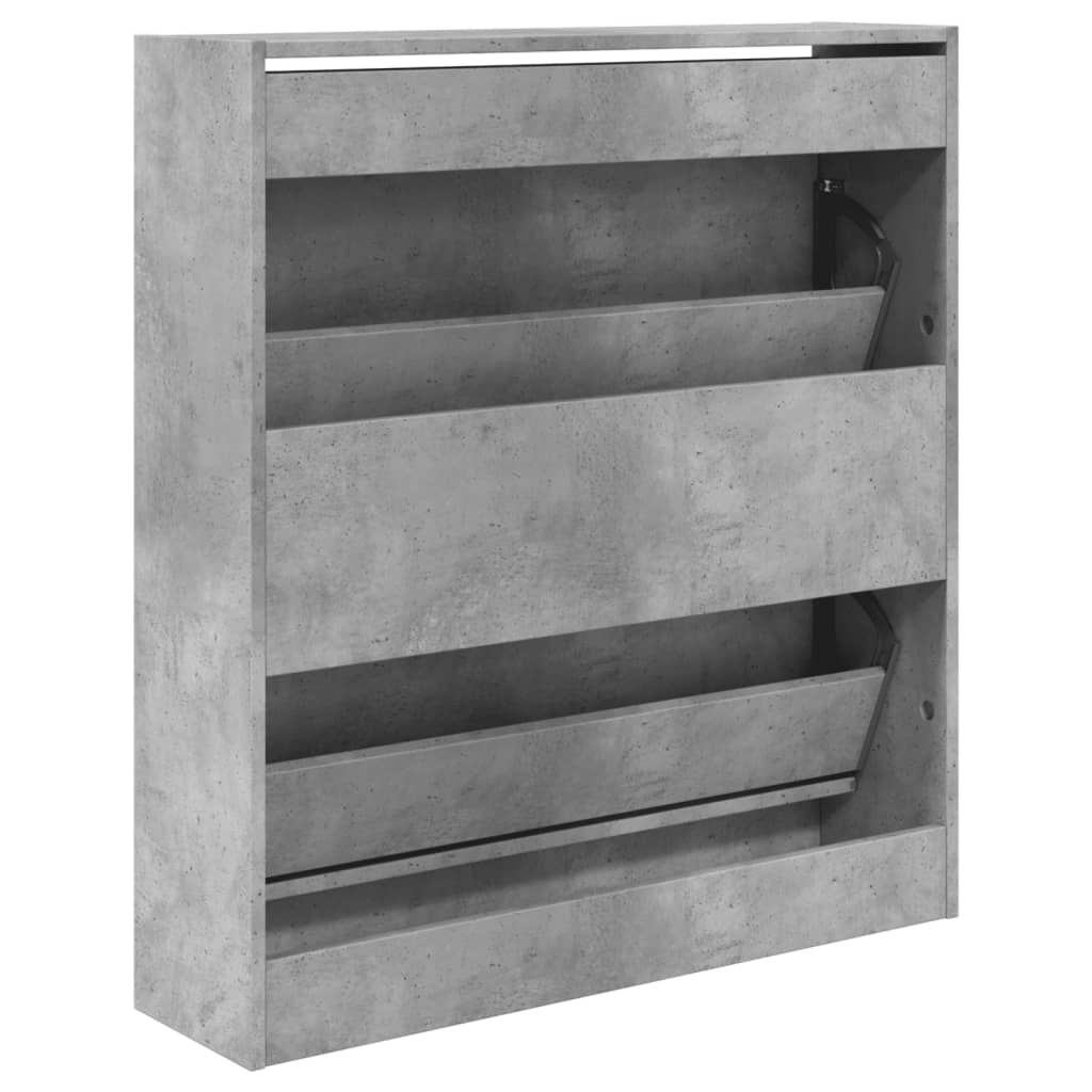 Ormarić za cipele boja betona 80x21x87,5 cm konstruirano drvo
