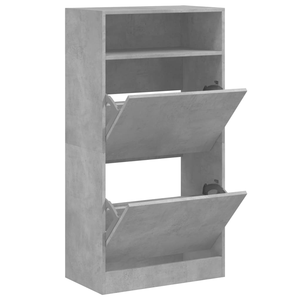 Ormarić za cipele boja betona 60x34x116 cm konstruirano drvo