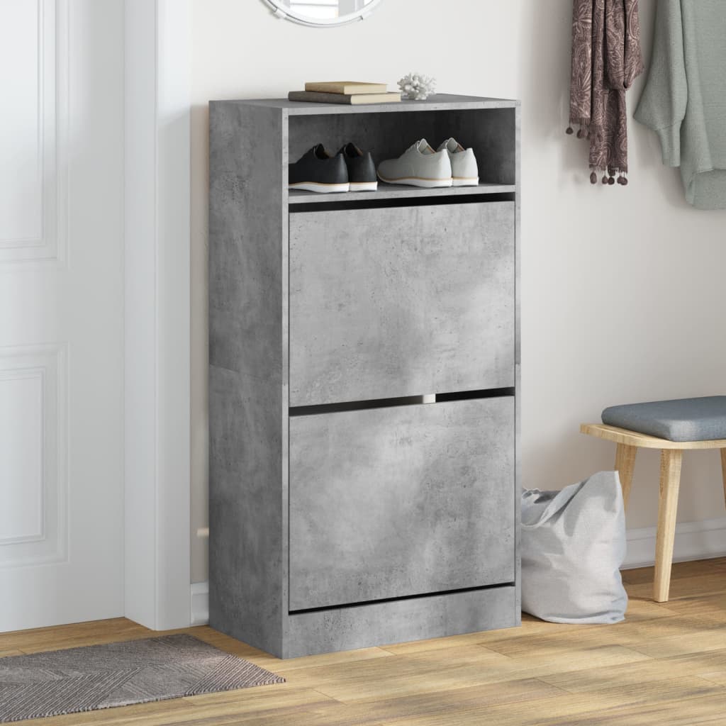 Ormarić za cipele boja betona 60x34x116 cm konstruirano drvo