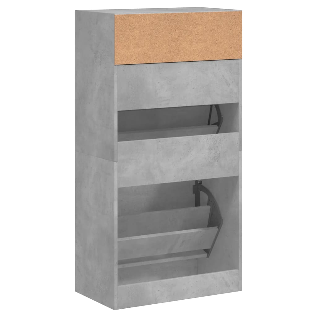 Ormarić za cipele boja betona 60x34x116 cm konstruirano drvo