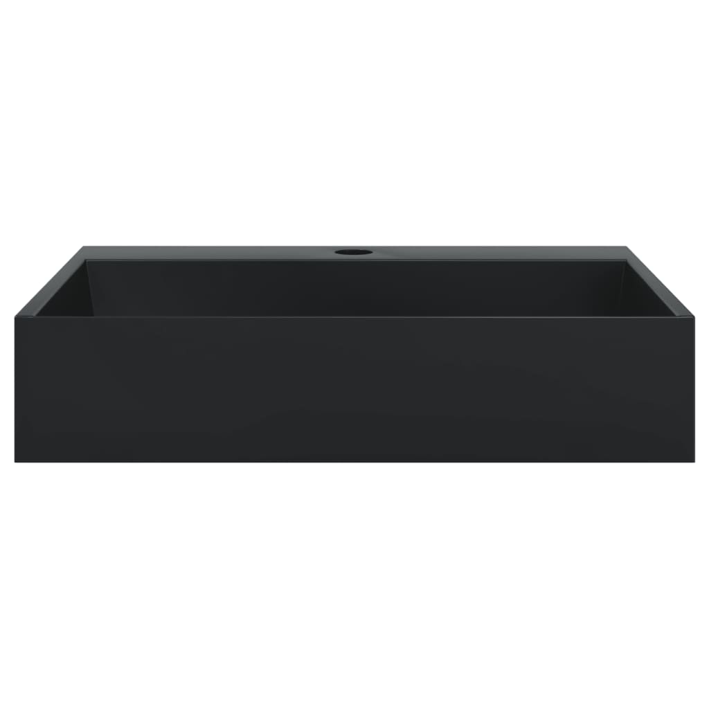 Umivaonik od lijevanih minerala i mramora 50x38x11 cm mat crni
