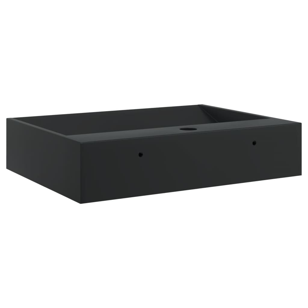 Umivaonik od lijevanih minerala i mramora 50x38x11 cm mat crni