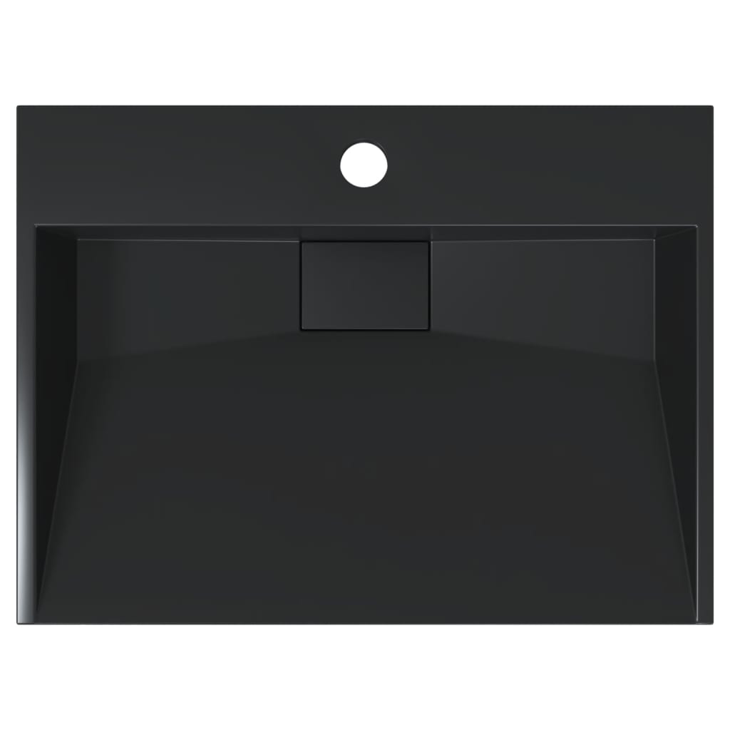Umivaonik od lijevanih minerala i mramora 50x38x11 cm mat crni
