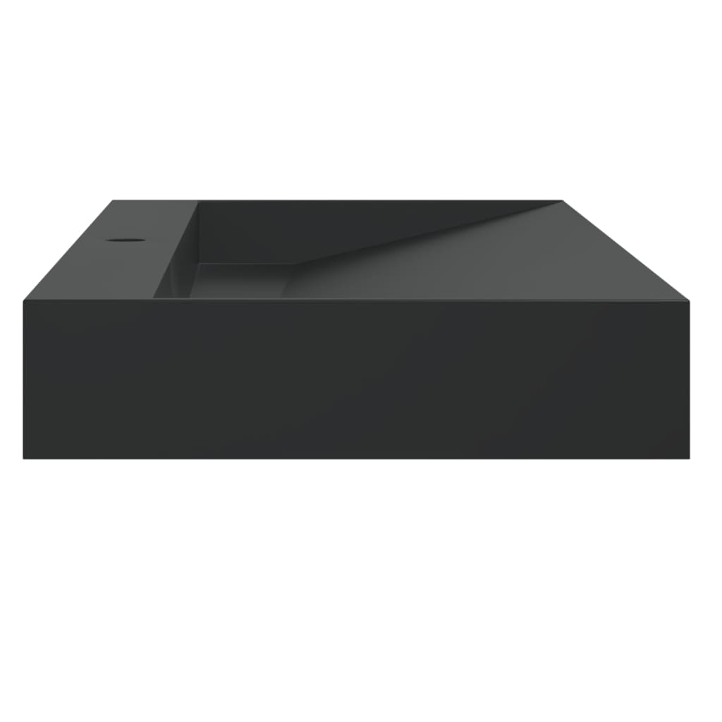 Umivaonik od lijevanih minerala i mramora 120x46x11 cm mat crni