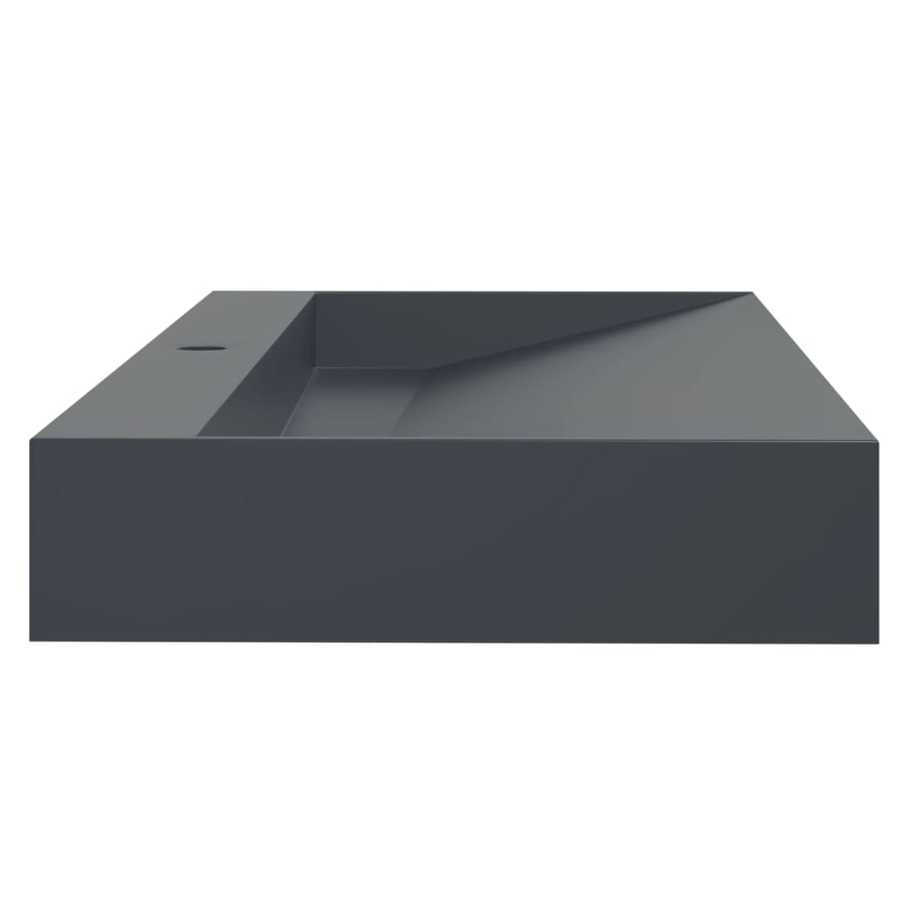 Umivaonik od lijevanih minerala/mramora 120x46x11 cm antracit