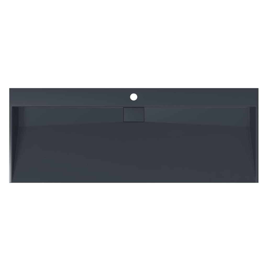 Umivaonik od lijevanih minerala/mramora 120x46x11 cm antracit