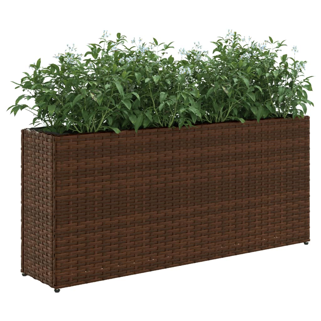 Vrtna sadilica s 2 posude smeđa 90 x 20 x 40 cm od poliratana
