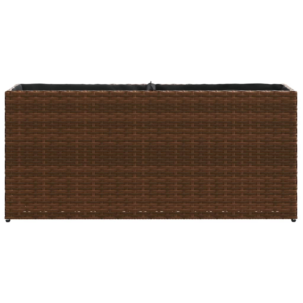 Vrtna sadilica s 2 posude smeđa 90 x 20 x 40 cm od poliratana