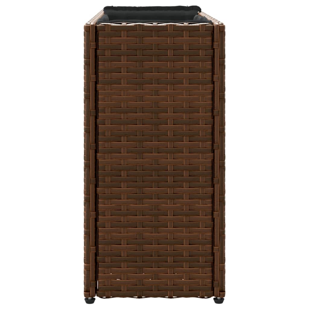 Vrtna sadilica s 2 posude smeđa 90 x 20 x 40 cm od poliratana
